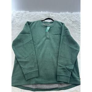 L.L.Bean Men's XXXL Long Sleeve Thermal Henley Shirt Green NWT